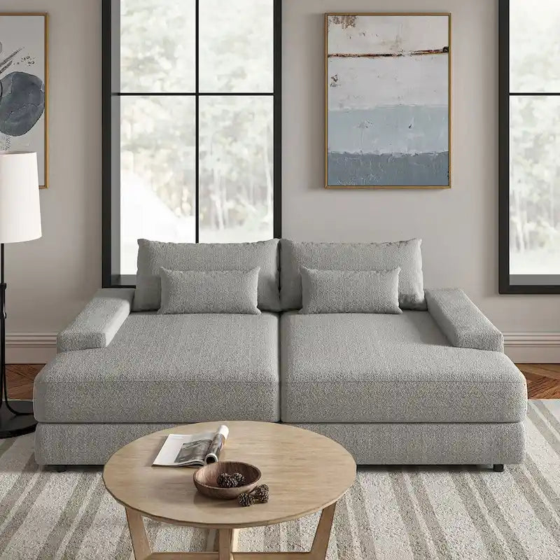 Canapé Conradus Modern surdimensionné 57 pouces à accoudoirs carrés profonds par HULALA HOME