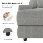 Canapé Conradus Modern surdimensionné 57 pouces à accoudoirs carrés profonds par HULALA HOME