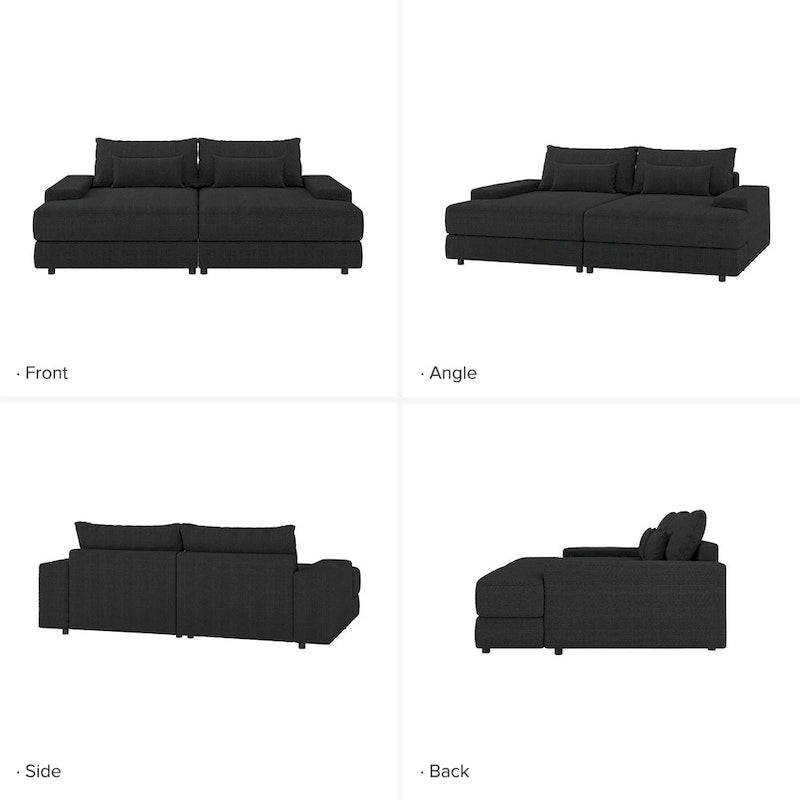 Canapé Conradus Modern surdimensionné 57 pouces à accoudoirs carrés profonds par HULALA HOME