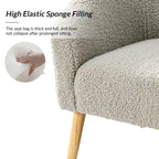 Fauteuil Sheila moderne 30W en boucle avec pieds en bois massif, lot de 2, par HULALA HOME