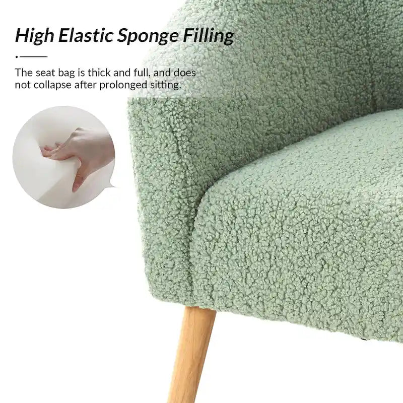 Fauteuil Sheila moderne 30W en boucle avec pieds en bois massif, lot de 2, par HULALA HOME