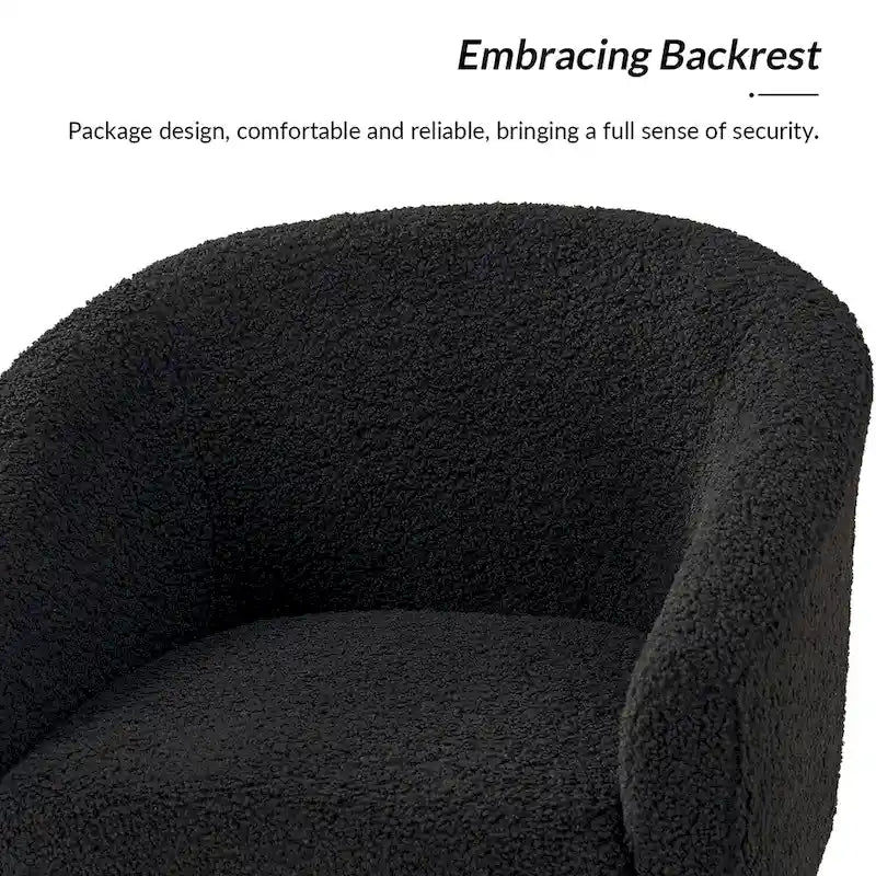 Fauteuil Sheila moderne 30W en boucle avec pieds en bois massif, lot de 2, par HULALA HOME