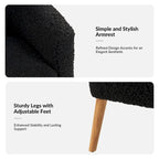 Fauteuil Sheila moderne 30W en boucle avec pieds en bois massif, lot de 2, par HULALA HOME