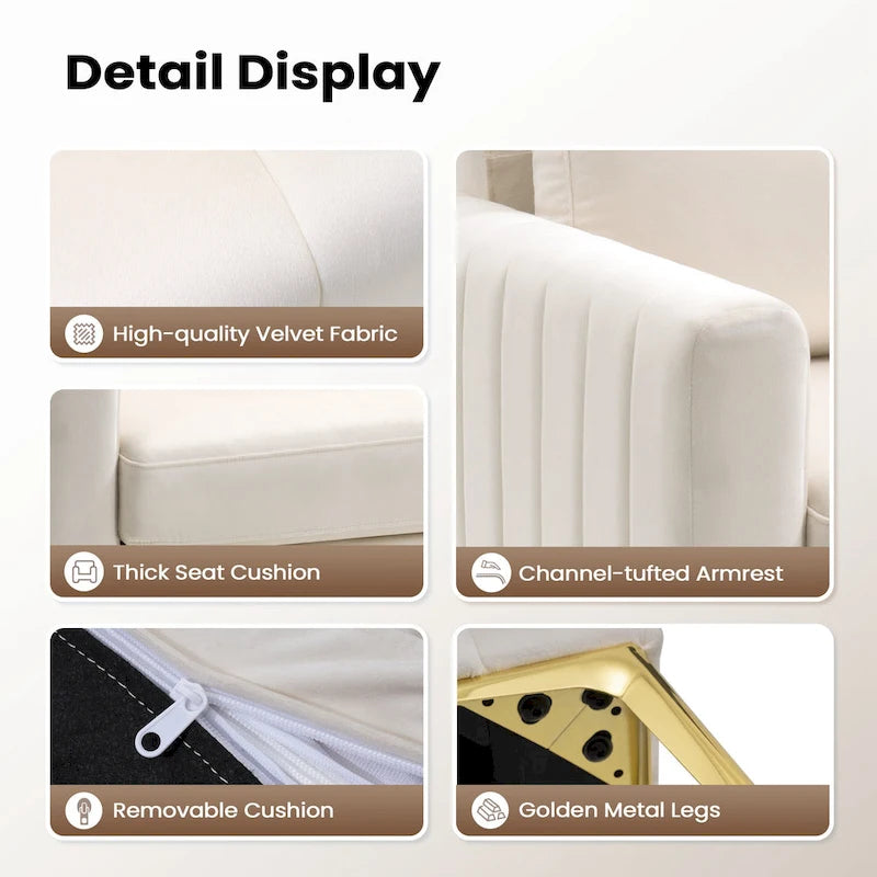 Fauteuil club avec fauteuil d'appoint rembourré moderne Pellebant