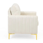 Fauteuil club avec fauteuil d'appoint rembourré moderne Pellebant