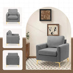 Fauteuil club avec fauteuil d'appoint rembourré moderne Pellebant