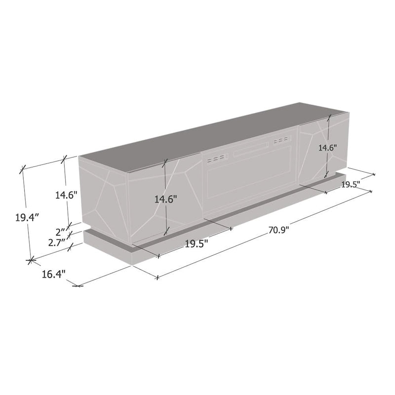 Cheminée électrique Shu WH-EF 71 cm et meuble TV