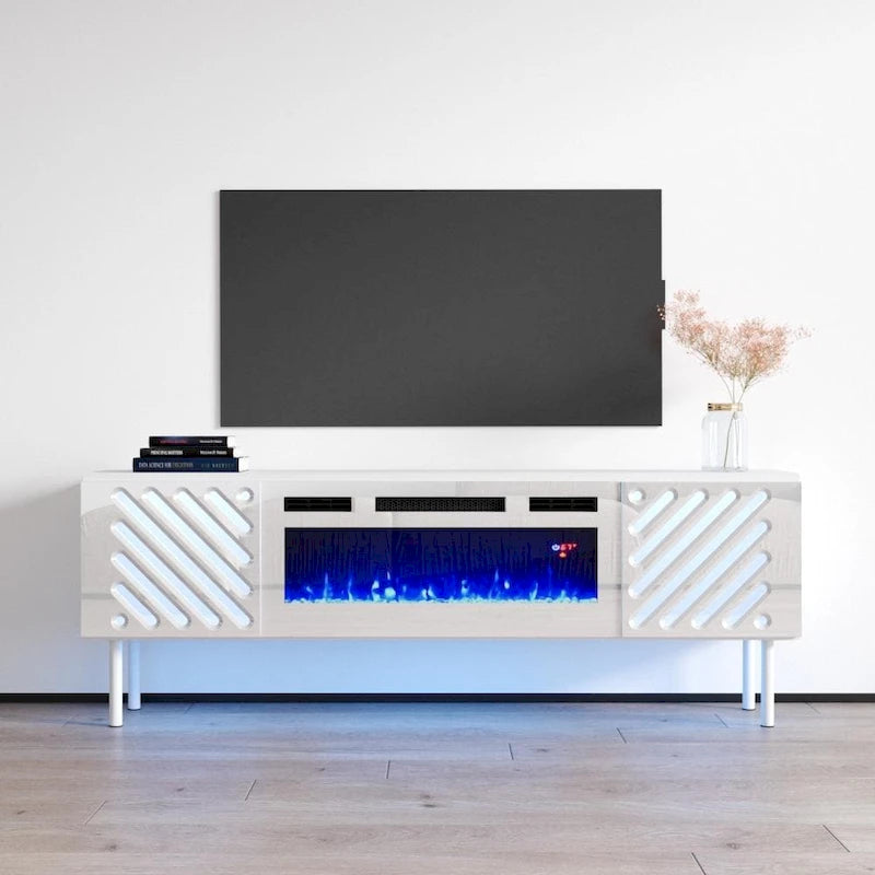 Laser WH-EF Electric Fireplace 63 TV Stand