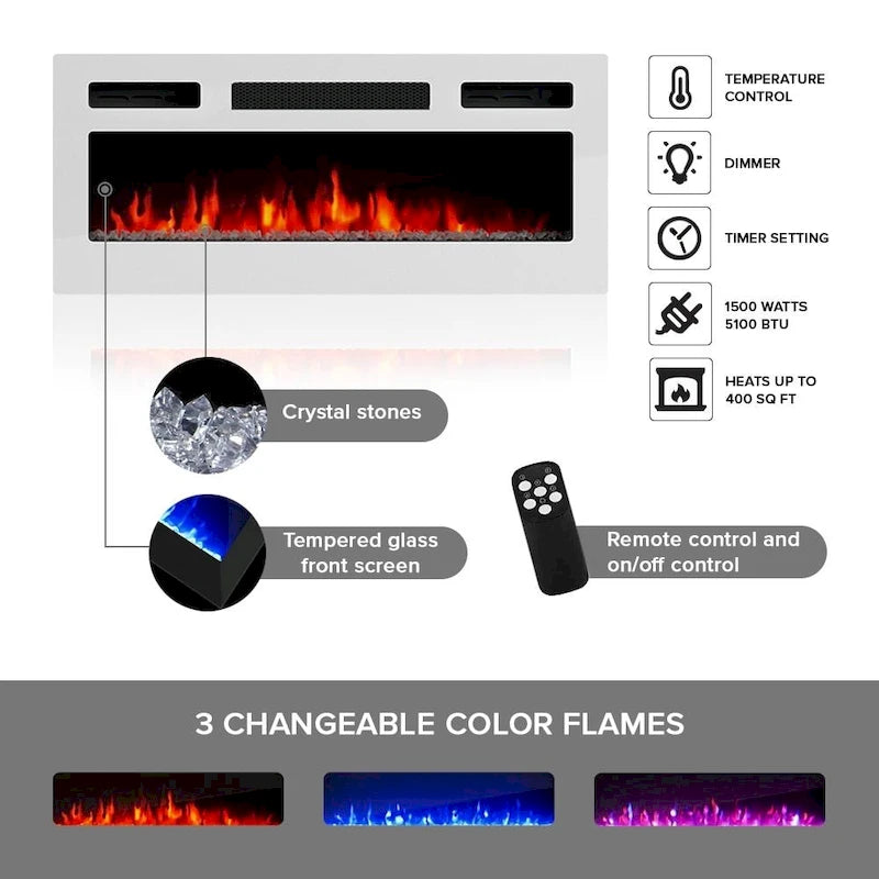 Cheminée électrique Laser WH-EF 63 cm et meuble TV