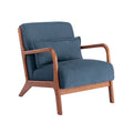Fauteuil d'appoint Biana en tissu velours côtelé avec coussin et structure en bois d'hévéa de Porthos Home