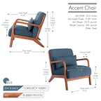 Fauteuil d'appoint Biana en tissu velours côtelé avec coussin et structure en bois d'hévéa de Porthos Home