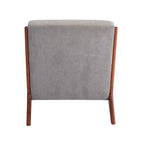 Fauteuil d'appoint Biana en tissu velours côtelé avec coussin et structure en bois d'hévéa de Porthos Home