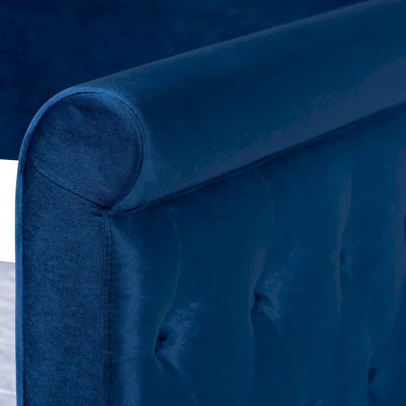 Lit de jour en velours Saky Copper Grove avec lit gigogne