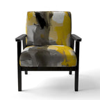 Fauteuil d'appoint capitonné Designart jaune moutarde et gris vif II et fauteuil moderne et contemporain