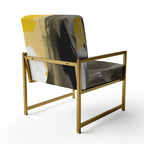 Fauteuil d'appoint capitonné Designart jaune moutarde et gris vif II et fauteuil moderne et contemporain