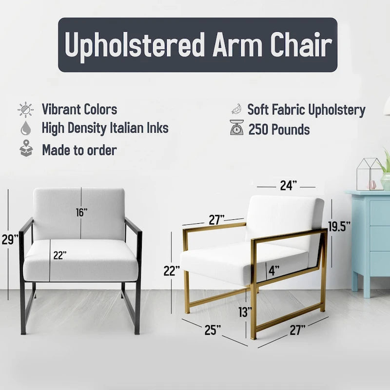 Fauteuil d'appoint capitonné Designart jaune moutarde et gris vif II et fauteuil moderne et contemporain