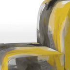 Fauteuil d'appoint capitonné Designart jaune moutarde et gris vif II et fauteuil moderne et contemporain