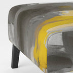 Fauteuil d'appoint capitonné Designart jaune moutarde et gris vif II et fauteuil moderne et contemporain