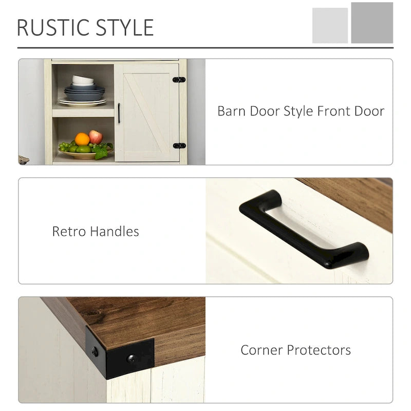 Buffet/meuble de rangement rustique HOMCOM style grange/style ferme moderne pour cuisine et salle à manger