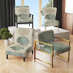Designart Seastar And Blue Sea Shell II Upholstered Nautical & Coastal Accent Chair - Arm Chair