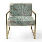 Fauteuil d'appoint rembourré Designart Seastar et Coquillage Bleu II - Style nautique et côtier