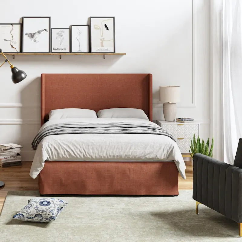 Housse de lit Louise traditionnelle lavable, capitonnée en métal, par HULALA HOME