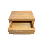 Ensemble de 2 tables de chevet flottantes en chêne massif faites à la main avec tiroir, tables d'appoint