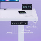 Bureau d'angle en forme de L de 63 pouces avec support ergonomique pour écran et éclairage LED intégré.