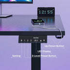 Bureau d'angle en forme de L de 63 pouces avec support ergonomique pour écran et éclairage LED intégré.