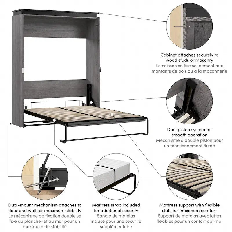 Lit escamotable Orion 67W Queen de Bestar