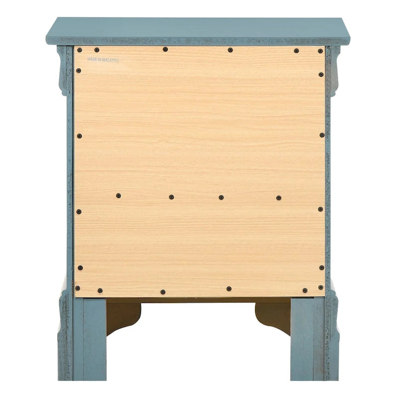 Table de chevet traditionnelle Louis Philippe à 2 tiroirs en bois