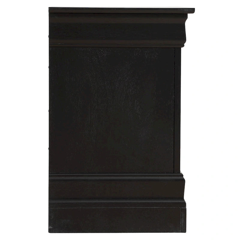 Table de chevet traditionnelle Louis Philippe à 2 tiroirs en bois