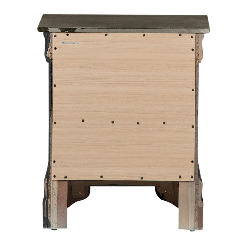 Table de chevet traditionnelle Louis Philippe à 2 tiroirs en bois