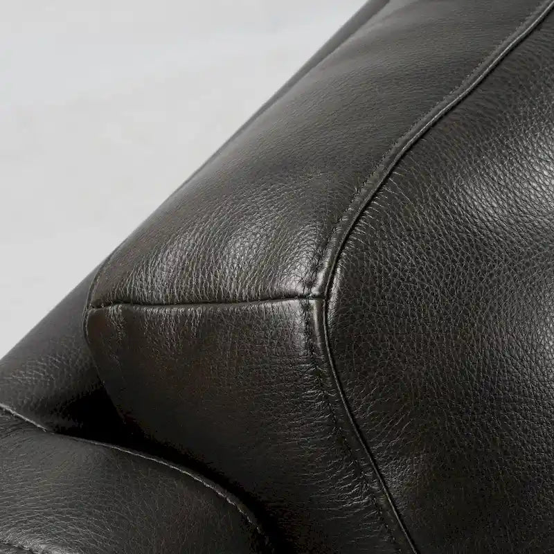 Canapé inclinable électrique deux places en cuir véritable avec rangement et port de chargement USB pour salon