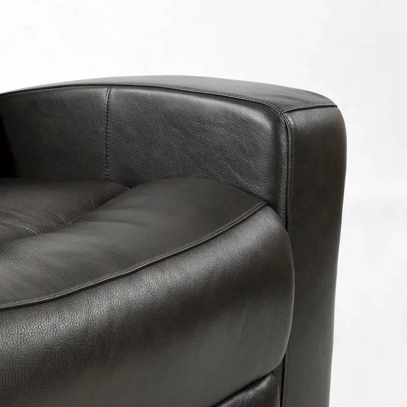 Canapé inclinable électrique deux places en cuir véritable avec rangement et port de chargement USB pour salon