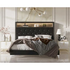 Lit à panneaux rembourrés Javan