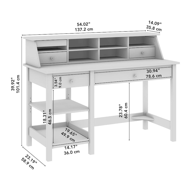 Bureau d'ordinateur Mayfield 54W avec organiseur de bureau par Bush Furniture