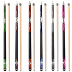 GSE Set of 6 Canadian Maple Hardwood Billiard Pool Cue Sticks. 58 2-Piece Pool Cue Set for House or Commercial Use