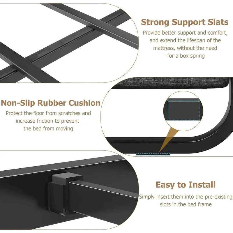 Cadre de lit avec tête et pied de lit rembourrés