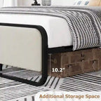 Cadre de lit avec tête et pied de lit rembourrés