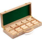 Coffret de luxe en bois pour jetons de poker de casino GSE (500 pièces) avec 5 plateaux à jetons en bois