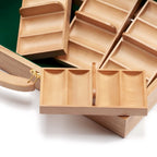 Coffret de luxe en bois pour jetons de poker de casino GSE (500 pièces) avec 5 plateaux à jetons en bois