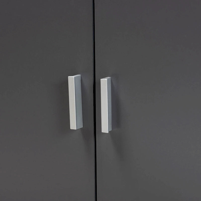 Bureau de rangement Jaeger bicolore en bois brun et gris foncé avec étagères