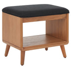 Banc à étagère ouverte SAFAVIEH Marilla avec coussin - 51 cm (L) x 38 cm (P) x 46 cm (H)