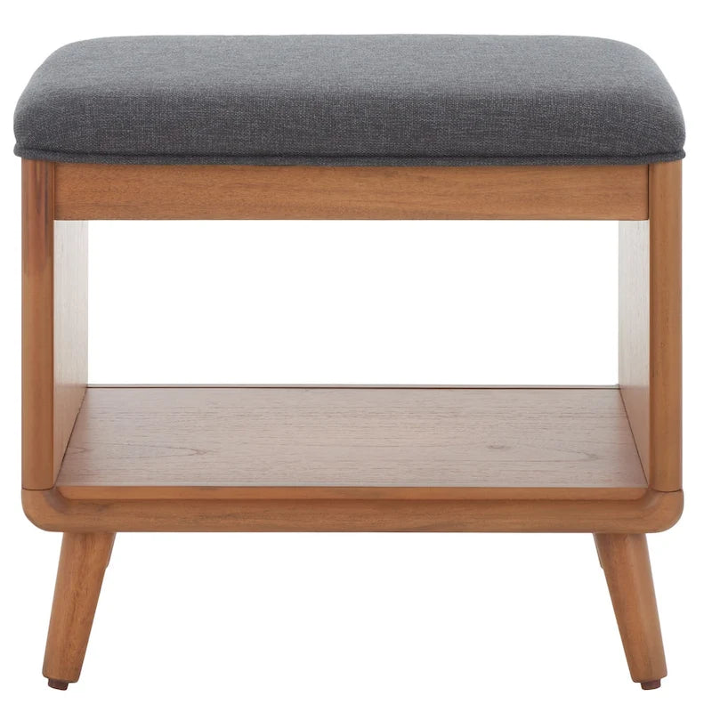 Banc à étagère ouverte SAFAVIEH Marilla avec coussin - 51 cm (L) x 38 cm (P) x 46 cm (H)