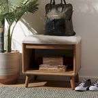 Banc à étagère ouverte SAFAVIEH Marilla avec coussin - 51 cm (L) x 38 cm (P) x 46 cm (H)