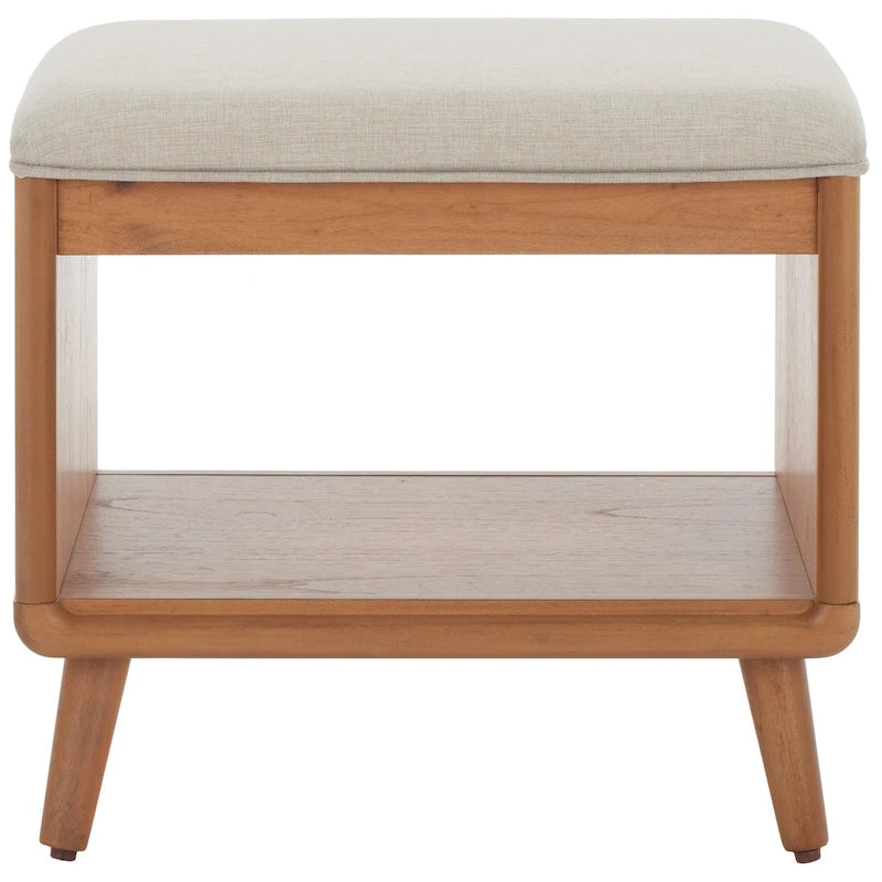 Banc à étagère ouverte SAFAVIEH Marilla avec coussin - 51 cm (L) x 38 cm (P) x 46 cm (H)