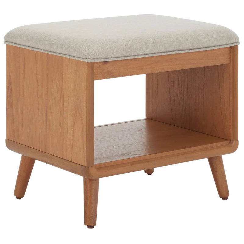 Banc à étagère ouverte SAFAVIEH Marilla avec coussin - 51 cm (L) x 38 cm (P) x 46 cm (H)