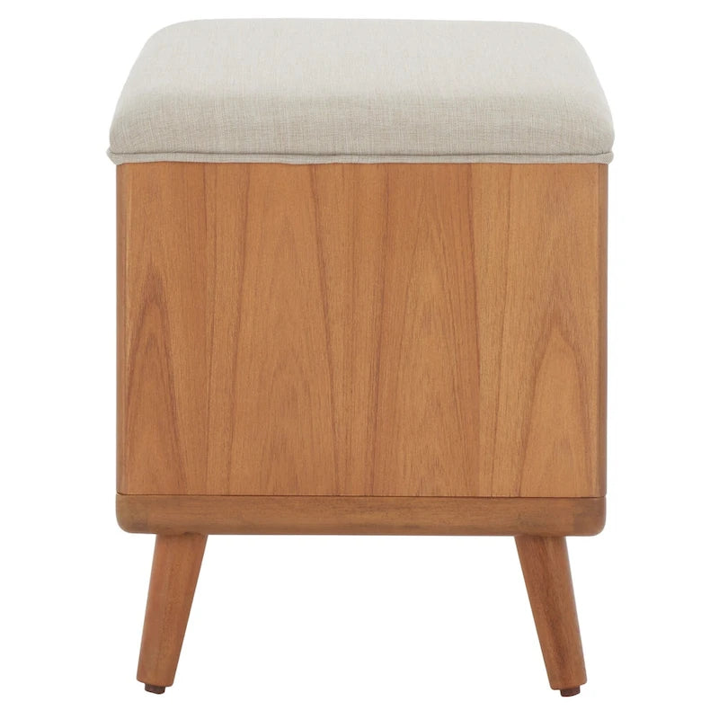 Banc à étagère ouverte SAFAVIEH Marilla avec coussin - 51 cm (L) x 38 cm (P) x 46 cm (H)