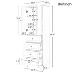 Armoire de rangement en bois à 2 portes et 4 tiroirs, étagère réglable